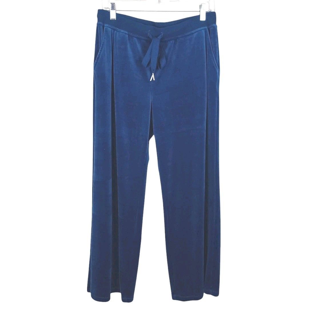 Alfani Intimates Sailoress Blue Jogger Lounge Velour Pants Women's Size Medium